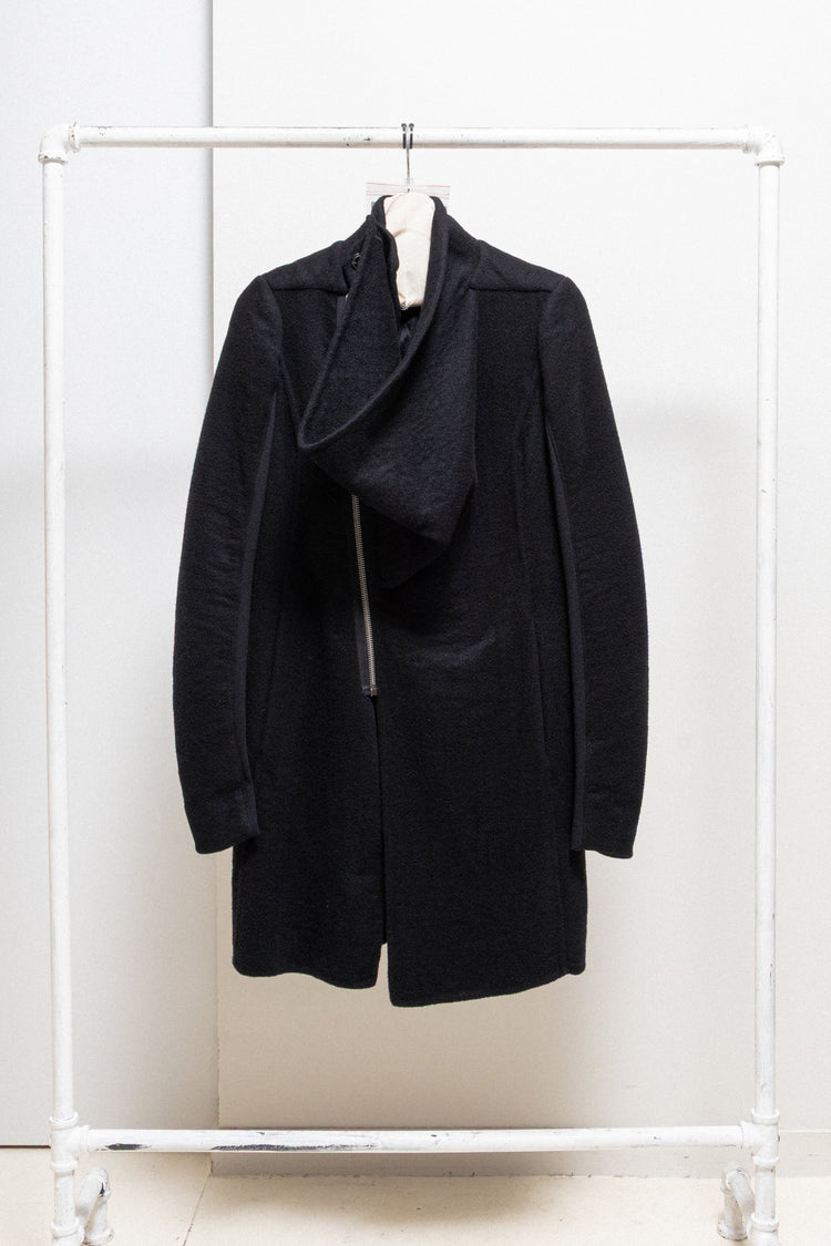 RICK OWENS - FW11 « LIMO » Cashmere coat with folded high neck – L