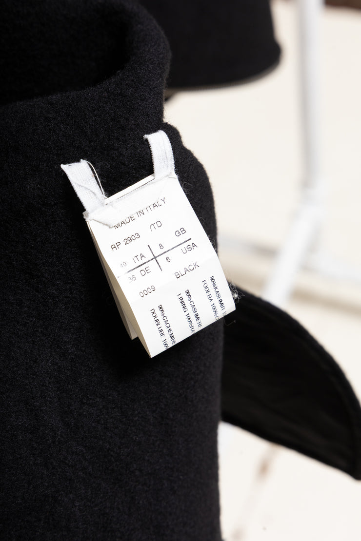 RICK OWENS - FW11 « LIMO » Cashmere coat with folded high neck