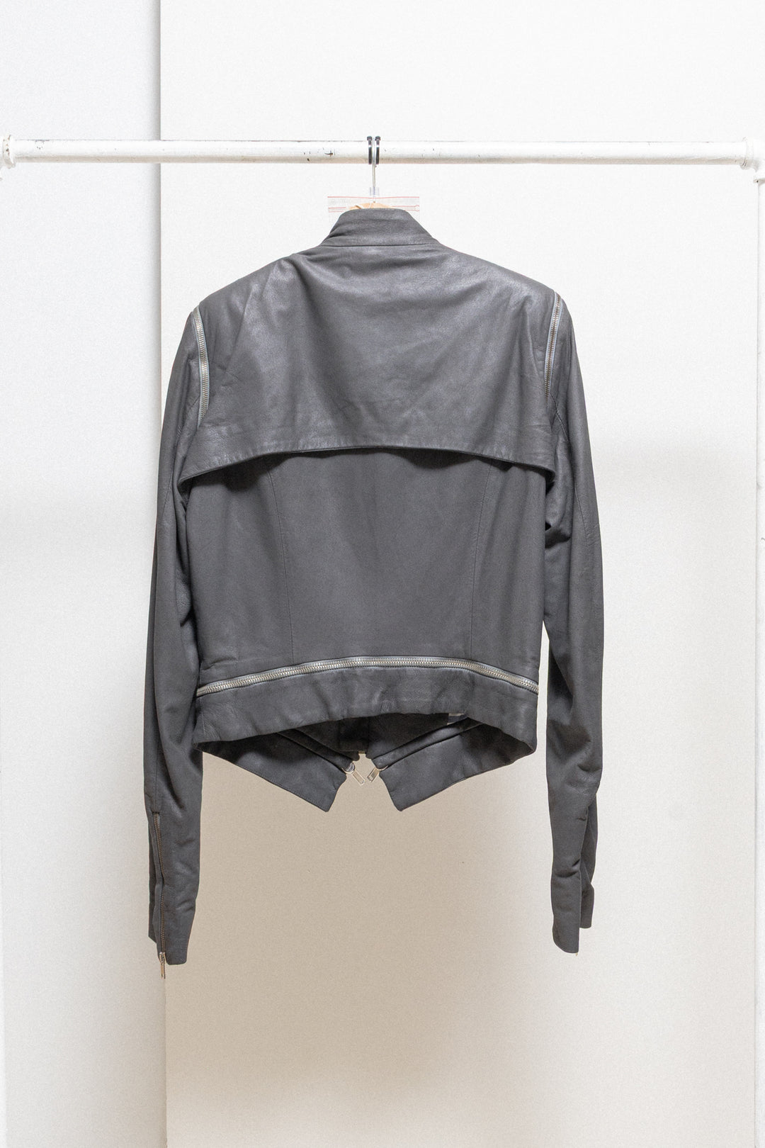 GARETH PUGH - SS10 Lamb leather cross zipper jacket (runway) – L