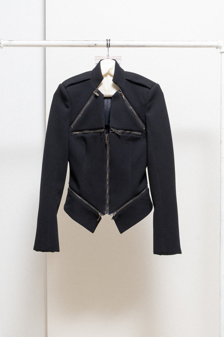 GARETH PUGH - FW15 Black cross zipper jacket (runway)