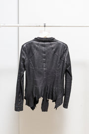 ALEKSANDR MANAMIS - Lamb leather jacket with slashed hems and front straps