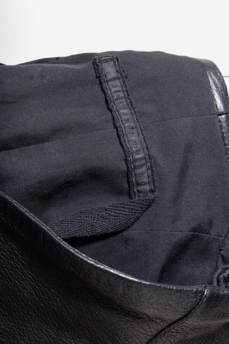 ALEKSANDR MANAMIS - Lamb leather jacket with slashed hems and front straps