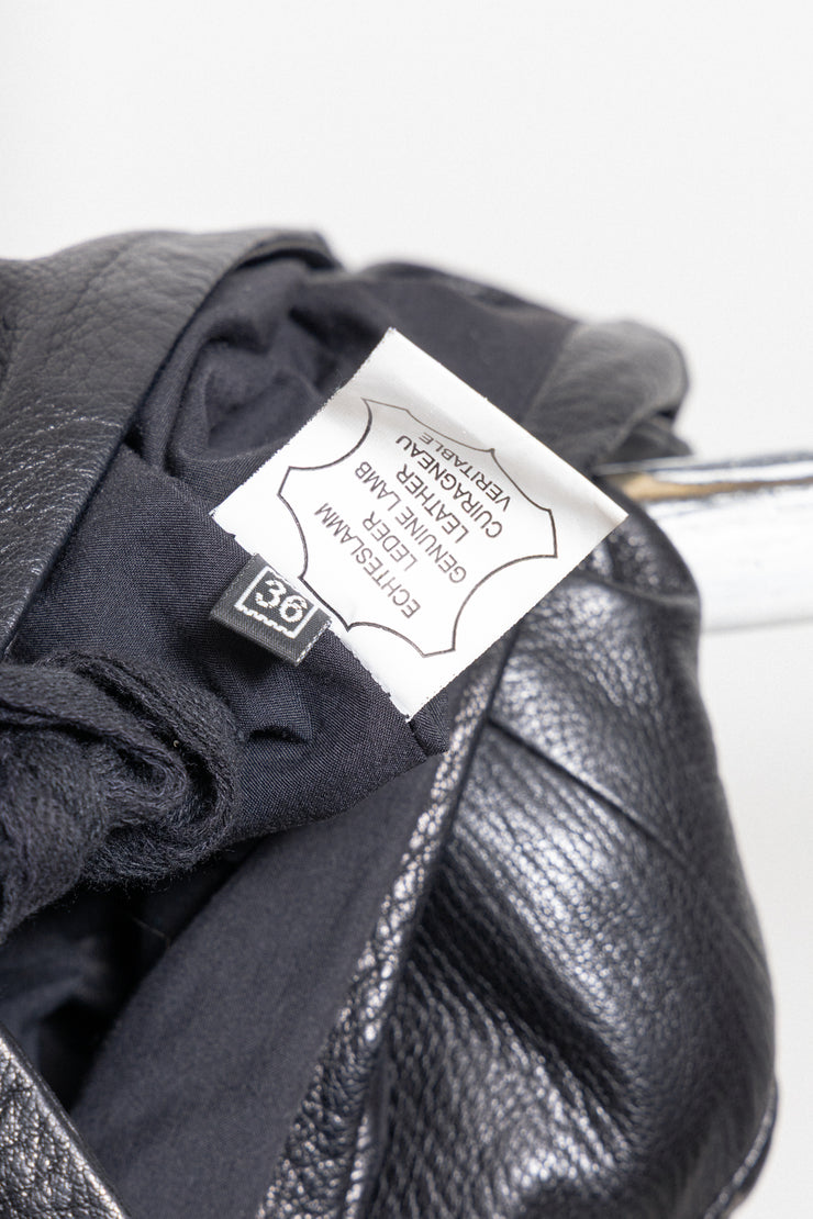 ALEKSANDR MANAMIS - Lamb leather jacket with slashed hems and front straps