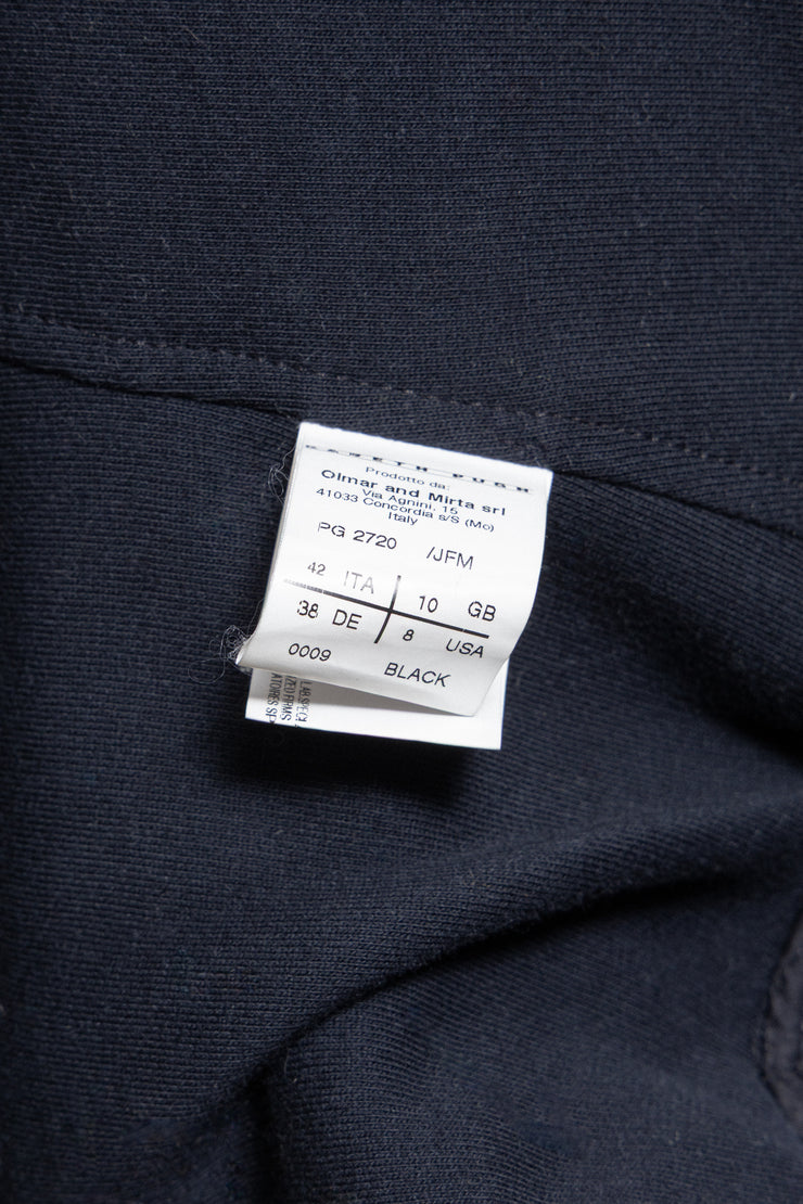 GARETH PUGH - Waxed cotton jacket with mongolian fur collar and front straps