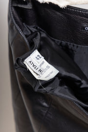 OLIVIER THEYSKENS - Flared leather skirt (probably from fall 2000)