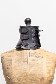 ALICE AUAA - Early 2000's Leather neck corset with buckled straps