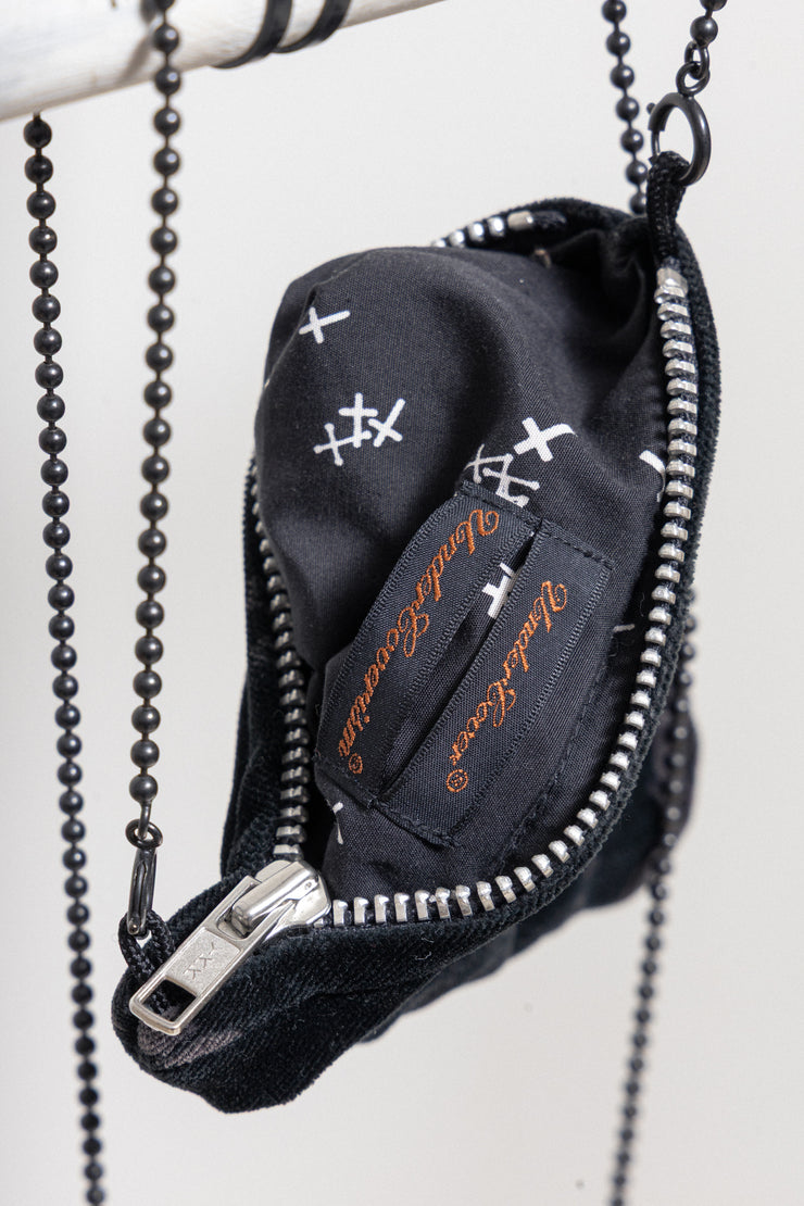 UNDERCOVER - FW02 « Witch’s cell division » Witch motif velvet mini bag