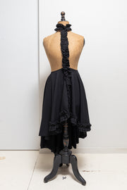ALICE AUAA - Early 2000´s Fine wool skirt with ruffle trim and neck strap