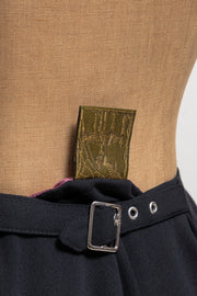 ALICE AUAA - Early 2000´s Fine wool skirt with ruffle trim and neck strap