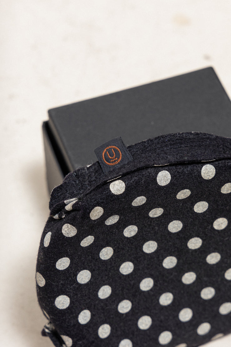 UNDERCOVER - FW05 « Arts and Crafts » Felt clasp wallet with skull detail