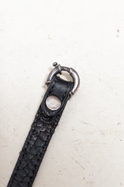 UGO CACCIATORI - Silver 925 chain bracelet with leather strap