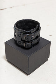 UNDERCOVER x RATS - Studded leather cuff bracelet (black)