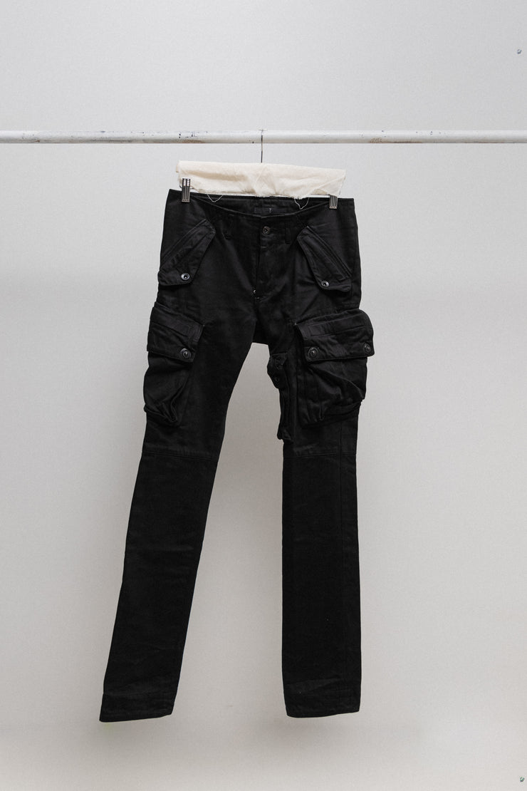 JULIUS 7 - FW09 Cotton satin slim Gas Mask cargo pants