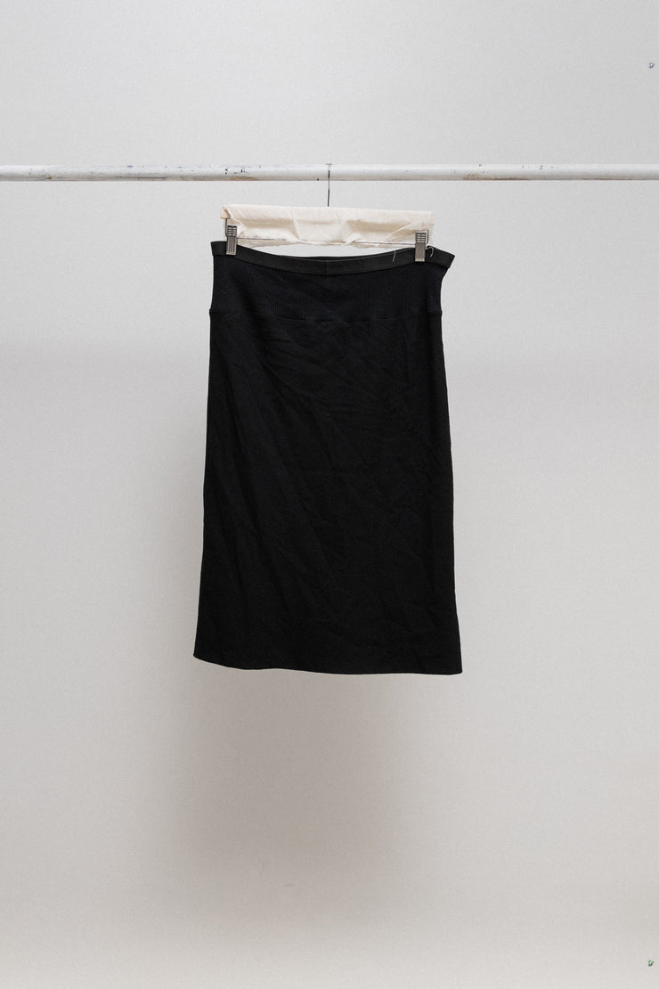 RICK OWENS - FW14 "MOODY" Wool skirt with bias seams and ribbed waist