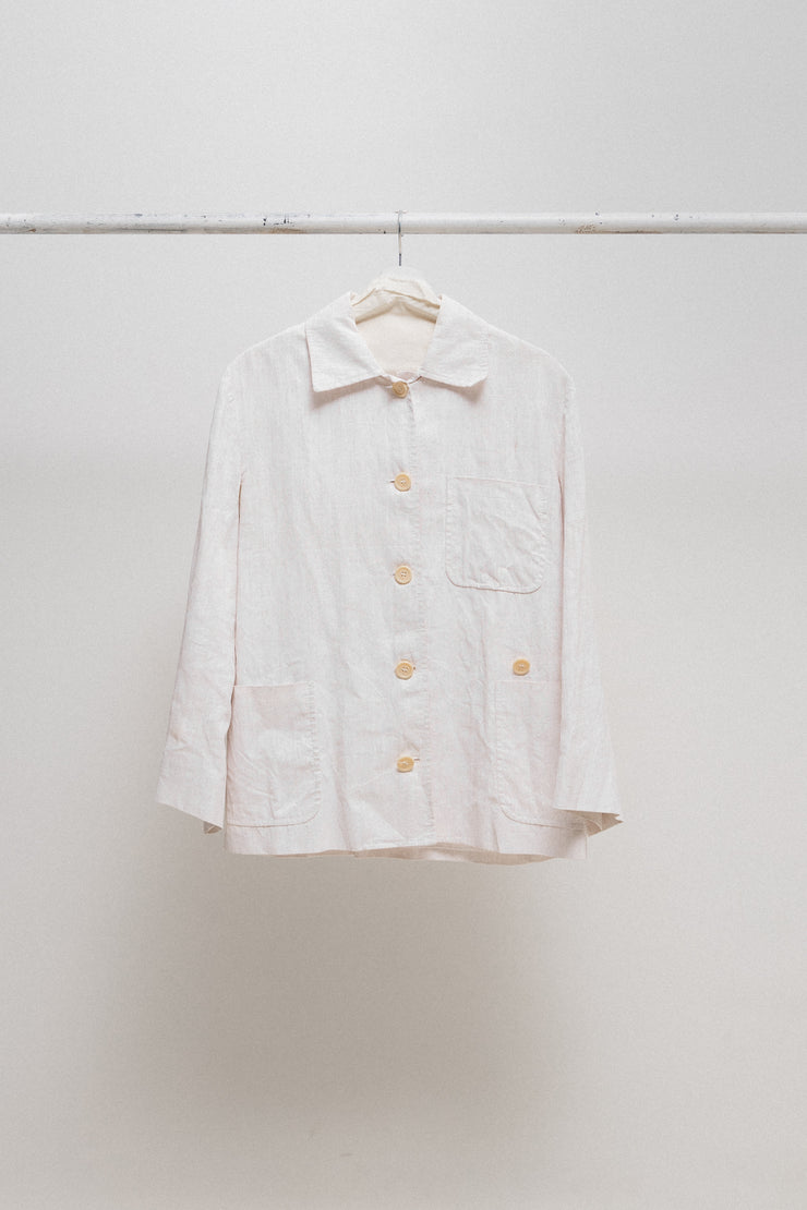 ANN DEMEULEMEESTER - SS99 Painted linen button up jacket