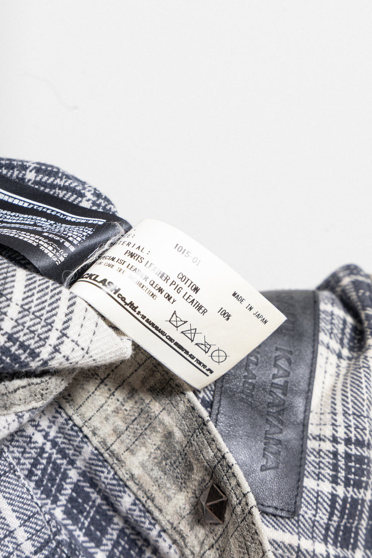 ISAMU KATAYAMA BACKLASH - Checkered flannel with brass buttons and pig skin details