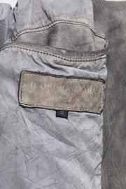 ISAMU KATAYAMA BACKLASH - Garment dyed cow shoulder leather jacket with ribbed hems