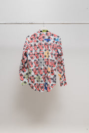 COMME DES GARCONS HOMME PLUS - SS06 "Rip&Tongue" Rolling Stones polka dot shirt with inside out details (runway)