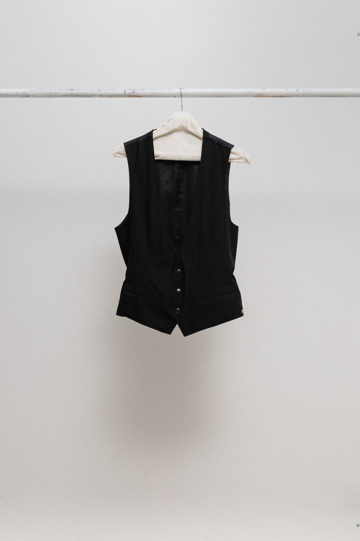 MIHARA YASUHIRO - Wool waistcoat with front slit details