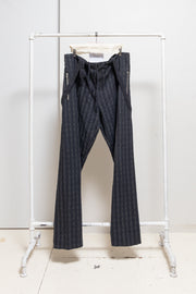 YOHJI YAMAMOTO POUR HOMME - Early 80’s patterned wide cotton pants with suspenders