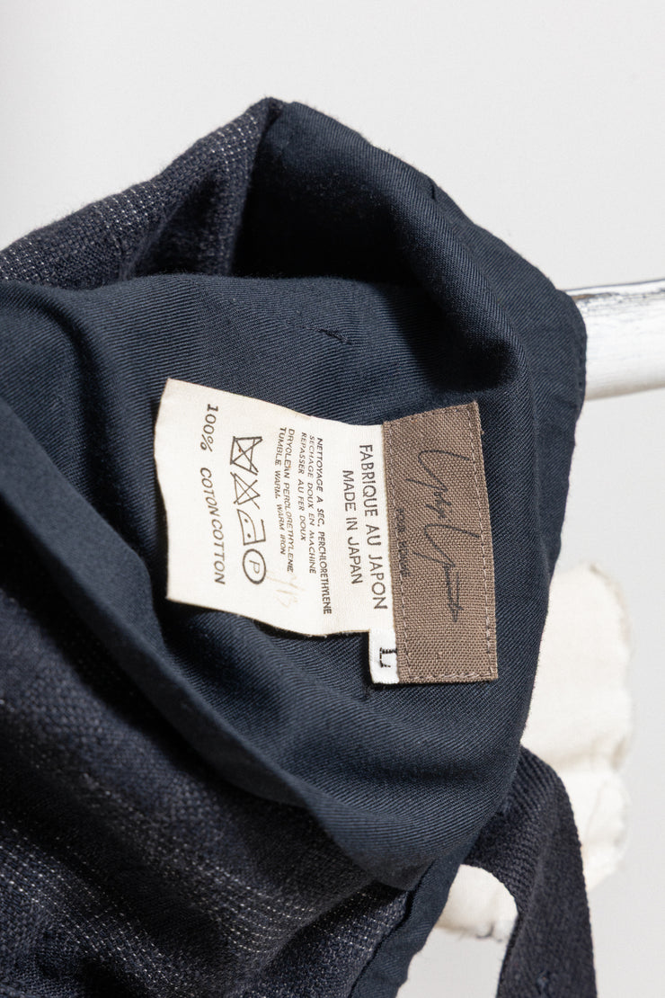 YOHJI YAMAMOTO POUR HOMME - Early 80’s patterned wide cotton pants with suspenders