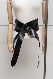 ANN DEMEULEMEESTER - FW18 Leather triple corset belt (runway)