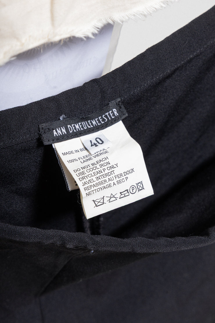 ANN DEMEULEMEESTER - Late 90’s / Early 00’s long wool skirt with waist straps