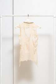 SHARE SPIRIT - Silk top with see through motifs and sequins
