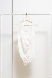 MARC LE BIHAN - Patterned cotton top with ruched edges and back strap