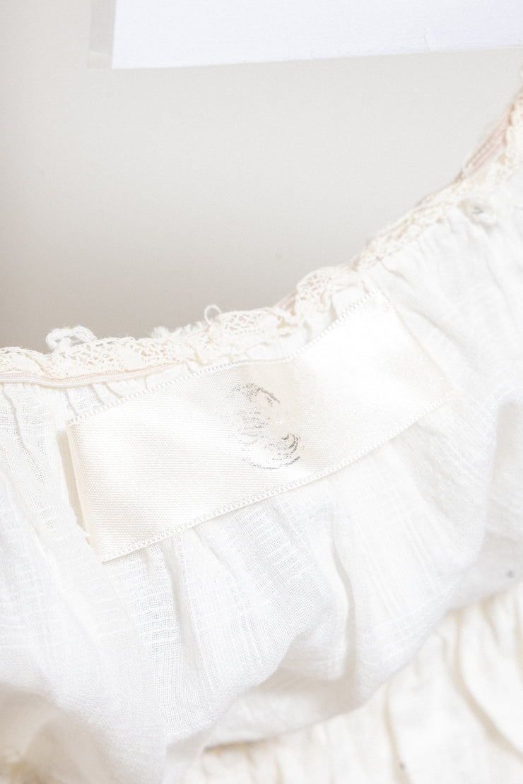 MARC LE BIHAN - Patterned cotton top with ruched edges and back strap