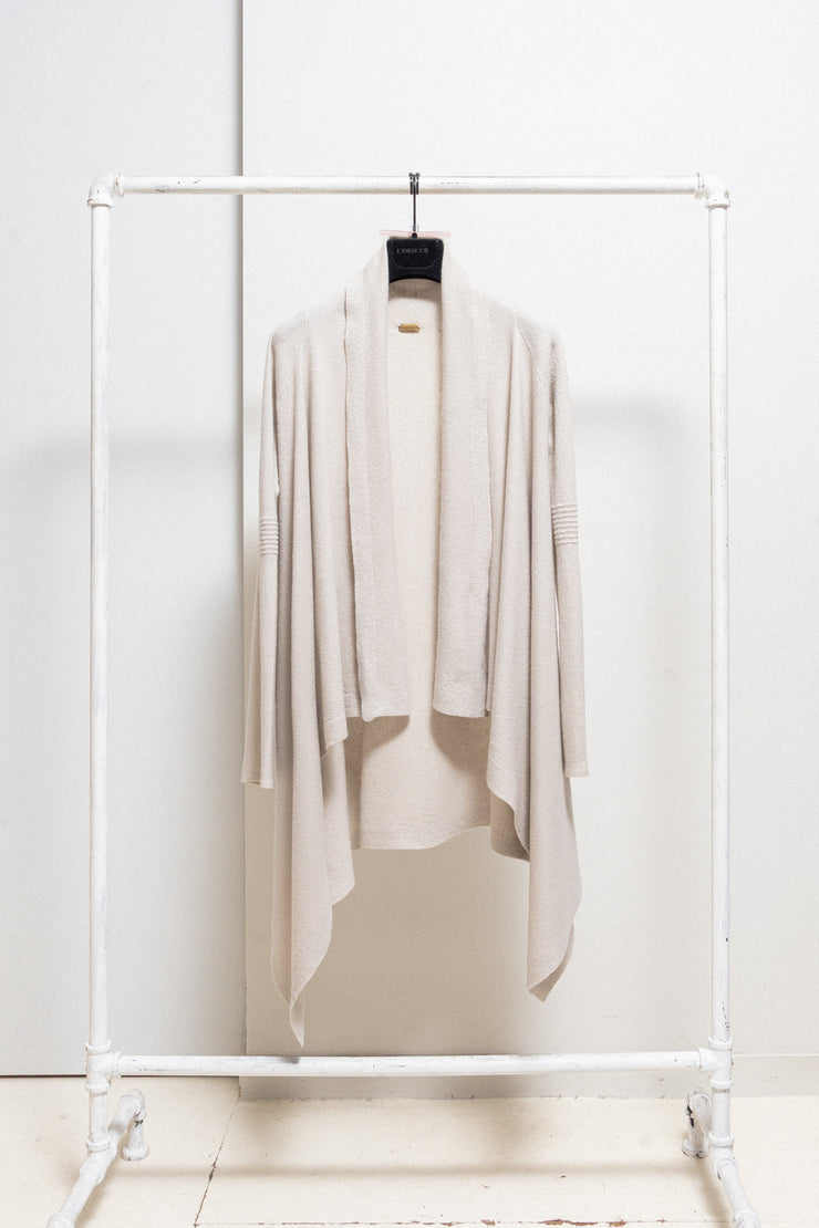 HUN RICK OWENS - 2008 100% cashmere pearl grey cardigan