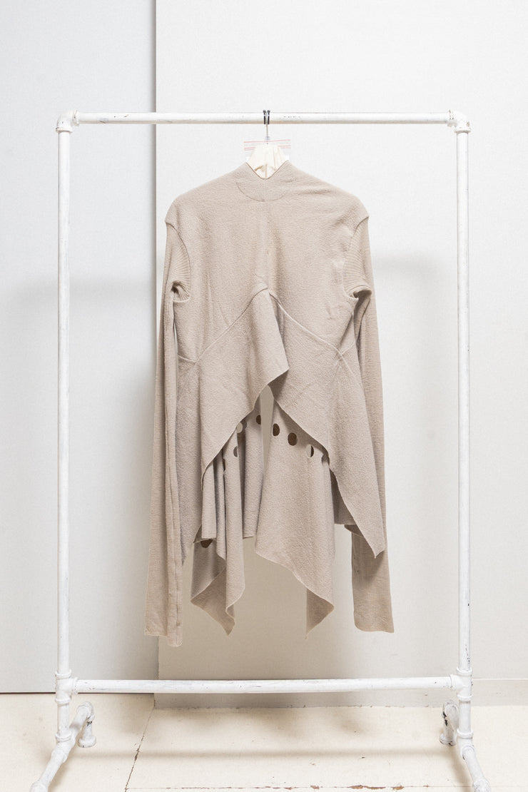 RICK OWENS - SS06 « TUNGSTEN » Wool cardigan with circle cutouts