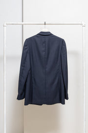 MARTIN MARGIELA - FW02 White label navy blazer jacket with cigarette shoulders