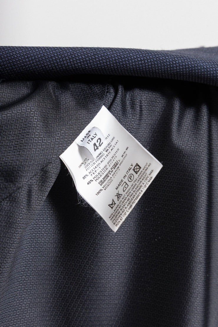 MARTIN MARGIELA - FW02 White label navy blazer jacket with cigarette shoulders