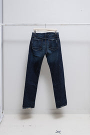 RICK OWENS SLAB - Hog wash dark blue wide denim pants (PROTO)