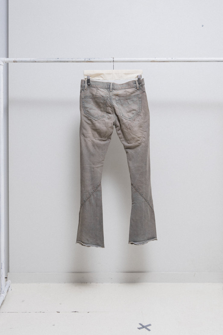 RICK OWENS SLAB - Spiral cut washed denim pants (PROTO)