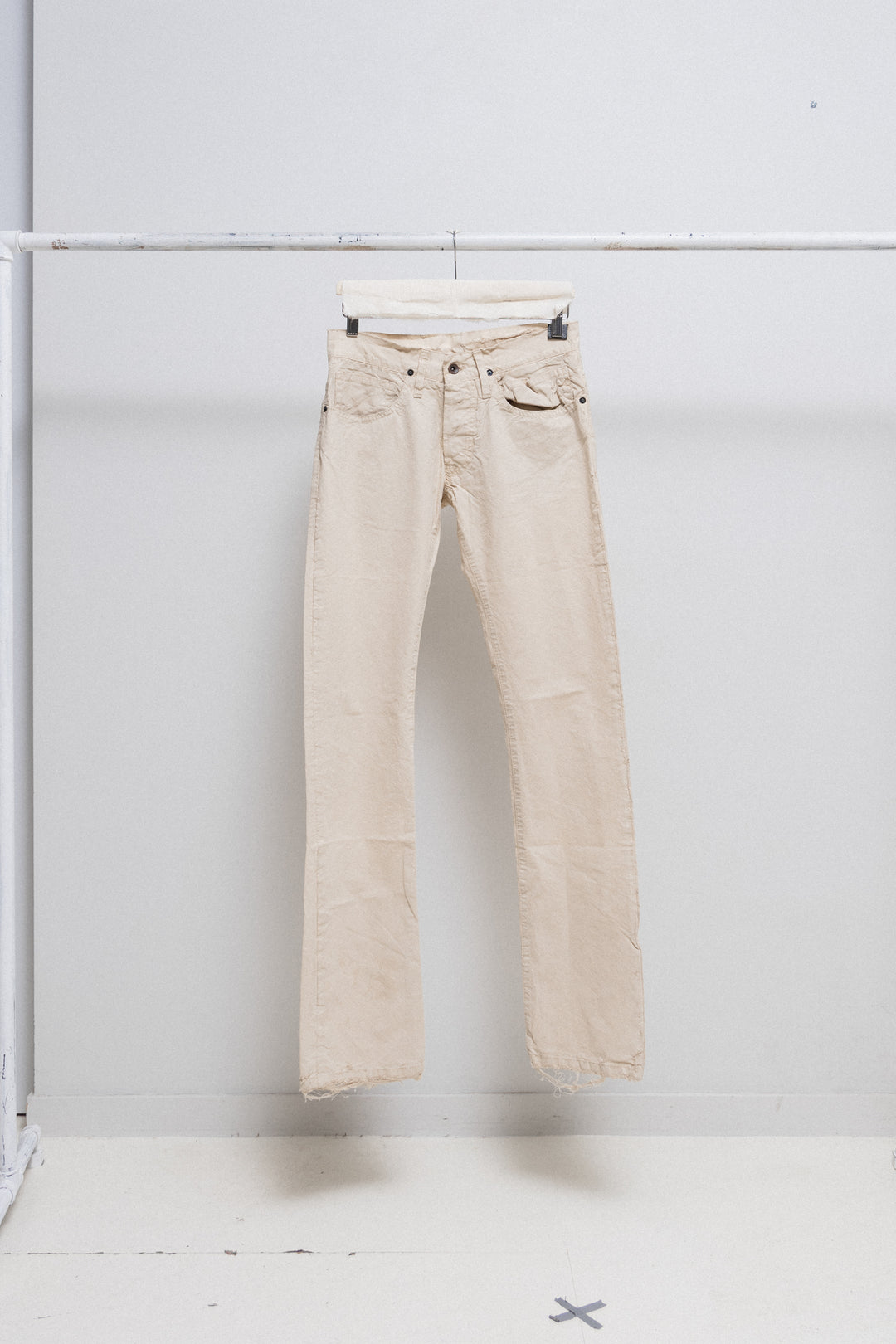 RICK OWENS SLAB - SS05 Cream washed out denim pants (STAFF) – L'OBSCUR