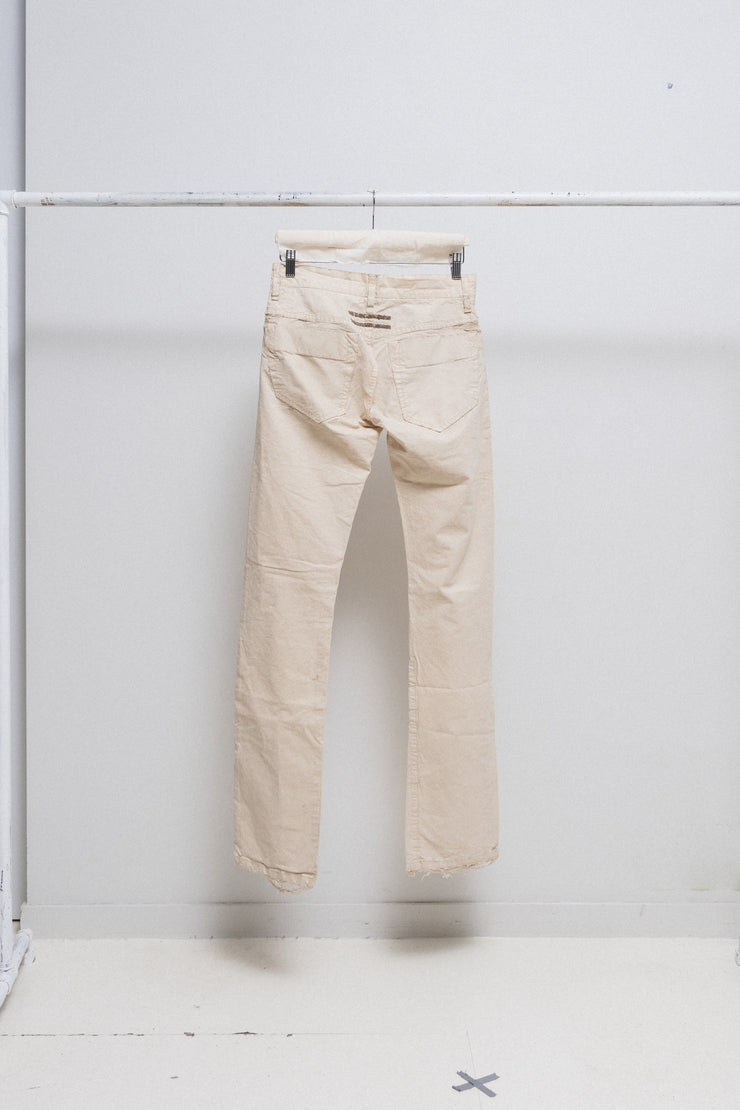 RICK OWENS SLAB - SS05 Cream washed out denim pants (STAFF)