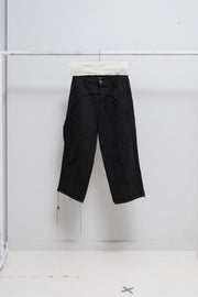 RICK OWENS SLAB - SS05 Black cropped denim pants with curved waist darts (STAFF Sample)