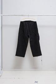 RICK OWENS SLAB - SS05 Black cropped denim pants with curved waist darts (STAFF Sample)