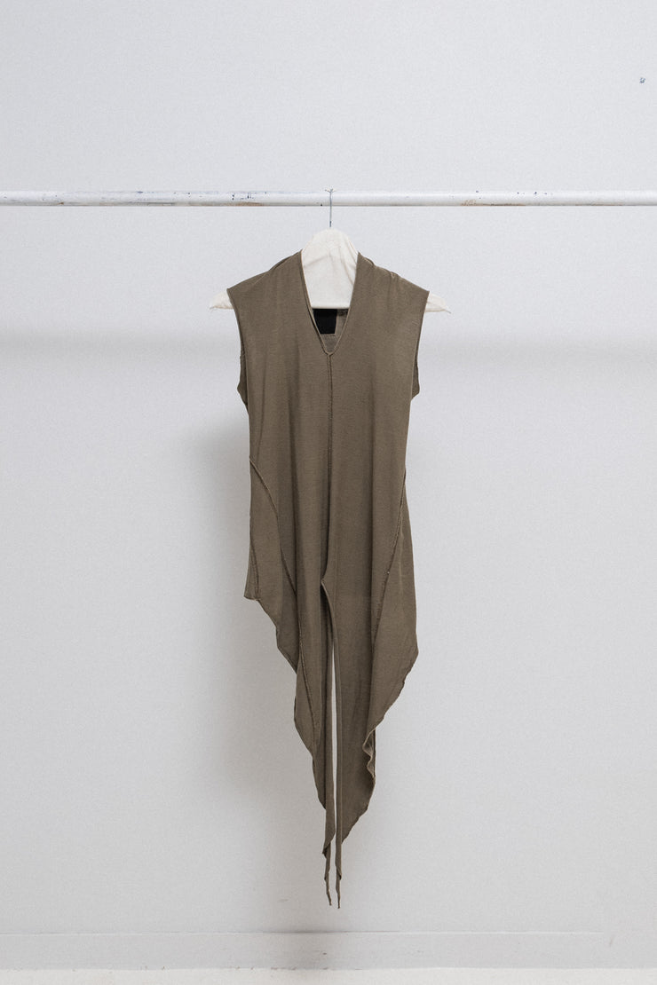 RICK OWENS SLAB - Swamp long swallowtail tank top