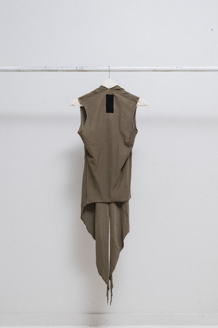 RICK OWENS SLAB - Swamp long swallowtail tank top