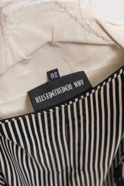 ANN DEMEULEMEESTER - SS08 Button up wool vest with silk striped back and straps