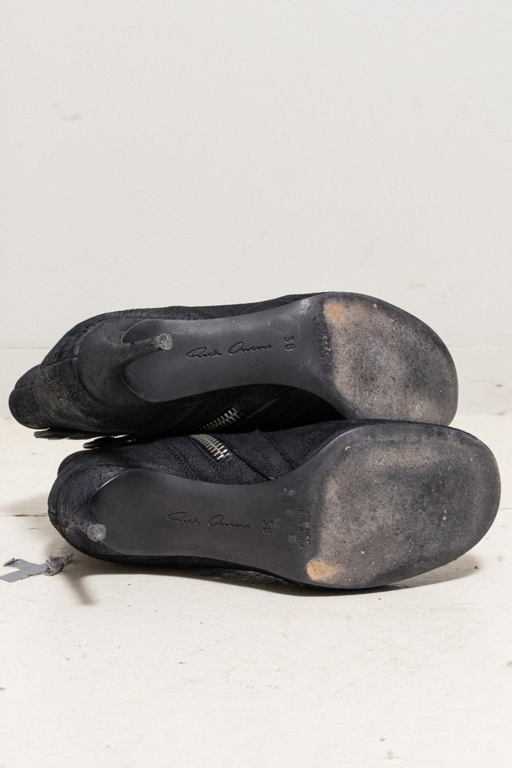 RICK OWENS - Suede leather boots