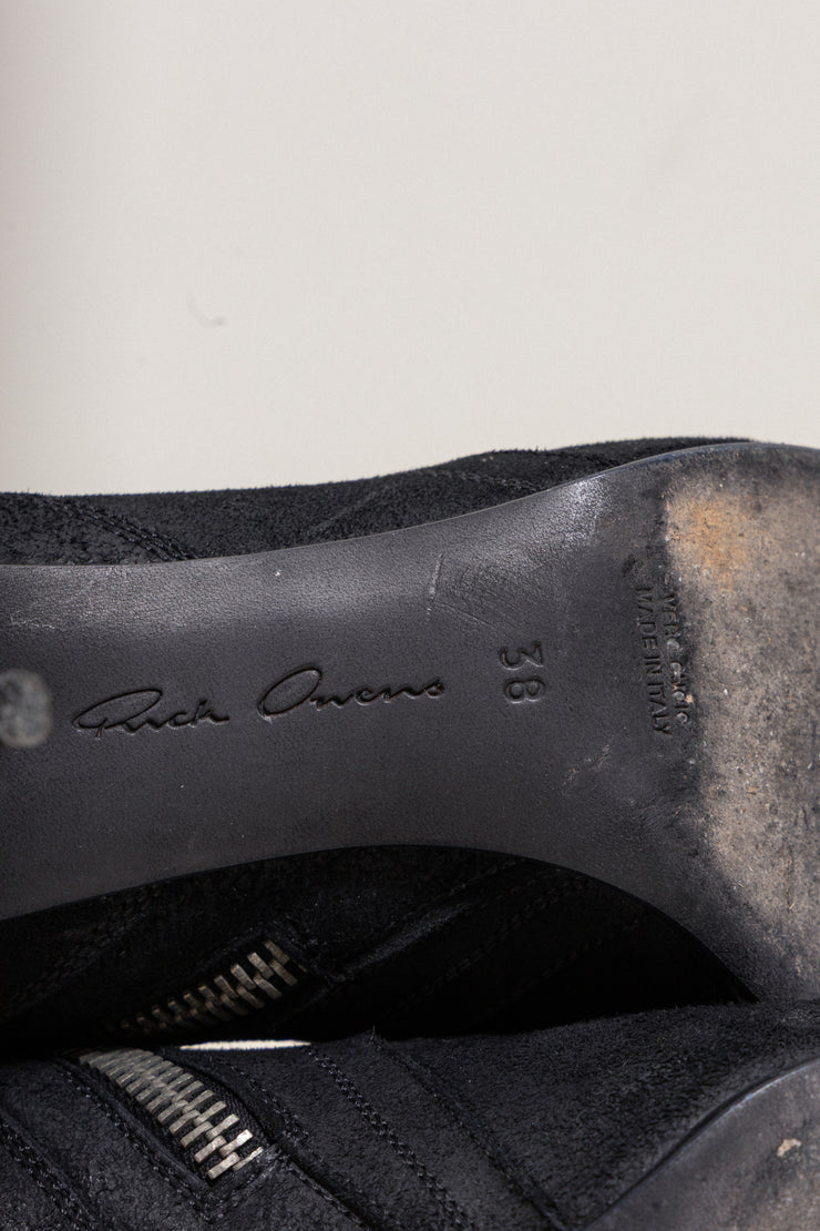 RICK OWENS - Suede leather boots
