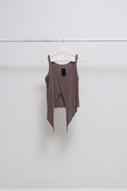 RICK OWENS SLAB - Pink brown cropped swallowtail top (sample)