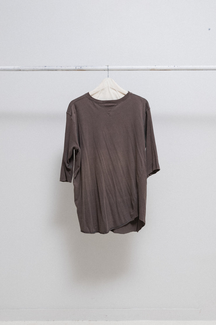 RICK OWENS SLAB - Dust tee with ribbed midi sleeves (sample)