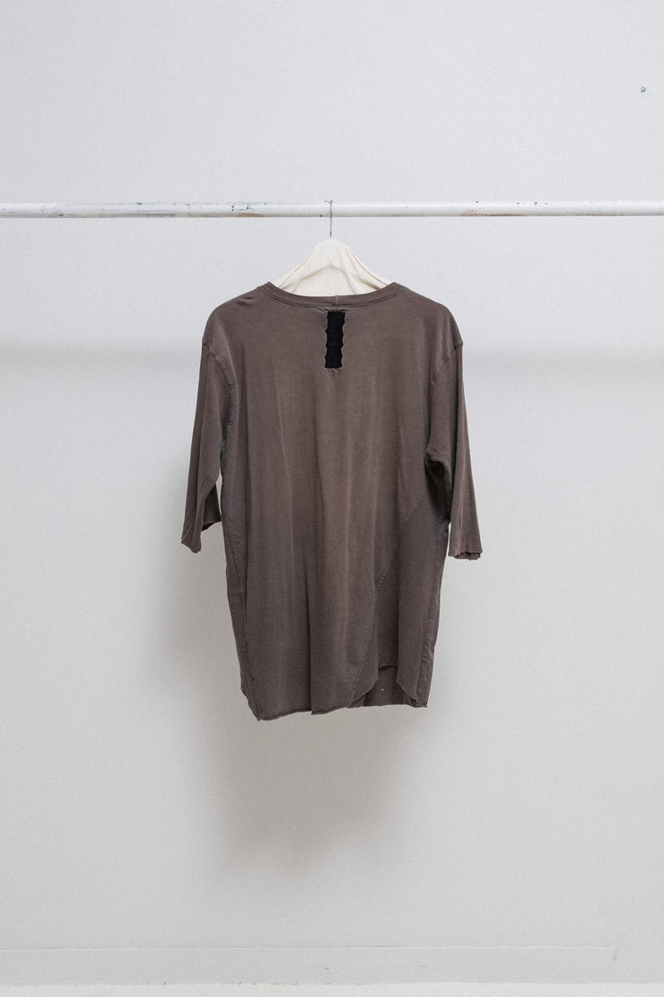 RICK OWENS SLAB - Dust tee with ribbed midi sleeves (sample)