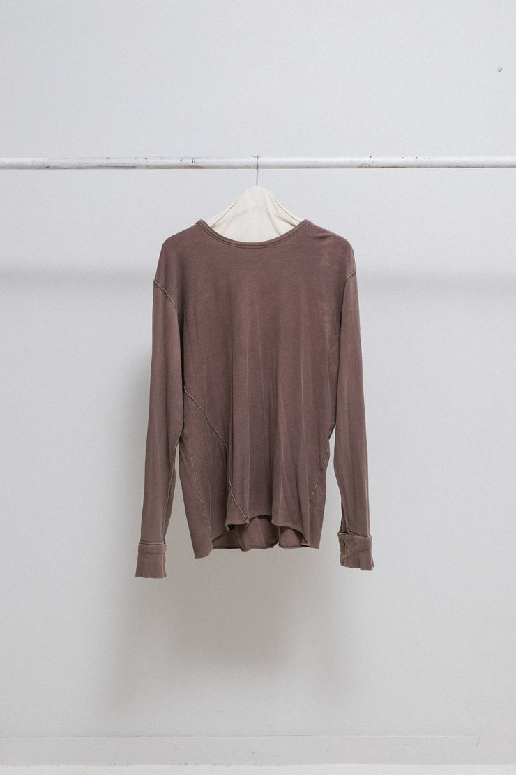 RICK OWENS SLAB - Faded mauve longsleeves top with buttoned cuffs (sample)