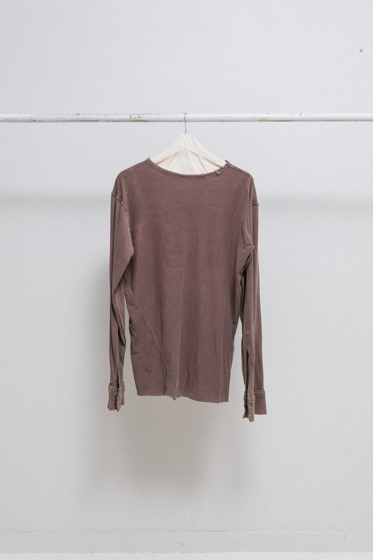 RICK OWENS SLAB - Faded mauve longsleeves top with buttoned cuffs (sample)